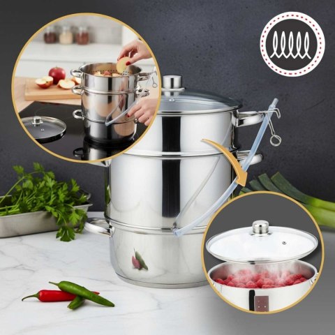 SOKOWNIK PAROWY 8L INDUKCJA GAZ KLAUSBERG KB-9032 GARNEK DO SOKU