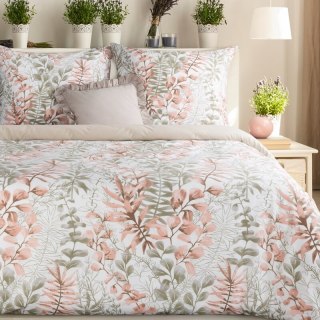 KOMPLET POŚCIELI BAWEŁNIANEJ FREESIA 220 X 200 CM PUDROWY RÓŻ