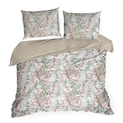 KOMPLET POŚCIELI BAWEŁNIANEJ FREESIA 220 X 200 CM PUDROWY RÓŻ