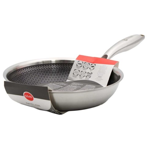 PATELNIA STALOWA 20cm Z POWŁOKĄ PLASTER MIODU 5548