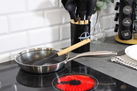 PATELNIA STALOWA 22cm Z POWŁOKĄ PLASTER MIODU 5549