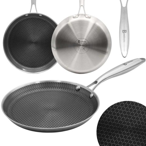 PATELNIA STALOWA DO NALEŚNIKÓW 24cm Z POWŁOKĄ PLASTER MIODU 5546