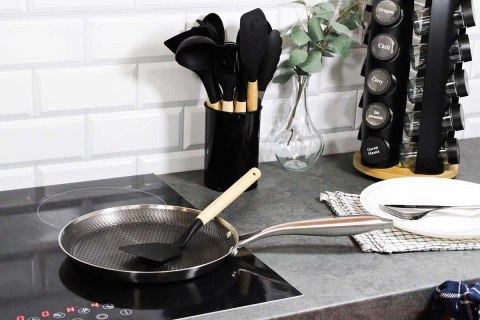 PATELNIA STALOWA DO NALEŚNIKÓW 24cm Z POWŁOKĄ PLASTER MIODU 5546