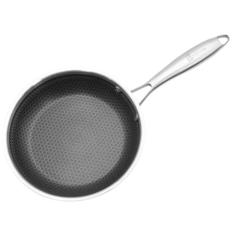 PATELNIA STALOWA Z POKRYWKĄ 24cm POWŁOKA PLASTER MIODU 5554