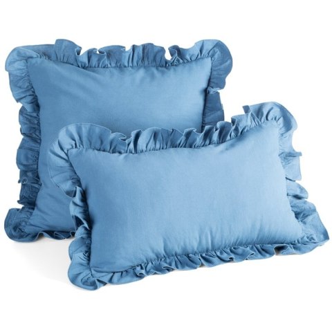 POSZEWKA FALBANKA 45 X 45 CM GRANATOWY