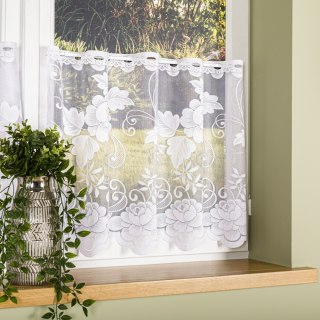 Zazdrostka żakardowa ze wzorem po całości, wysokość 60cm, kolor 001 biały 023006/000/001/000060/1