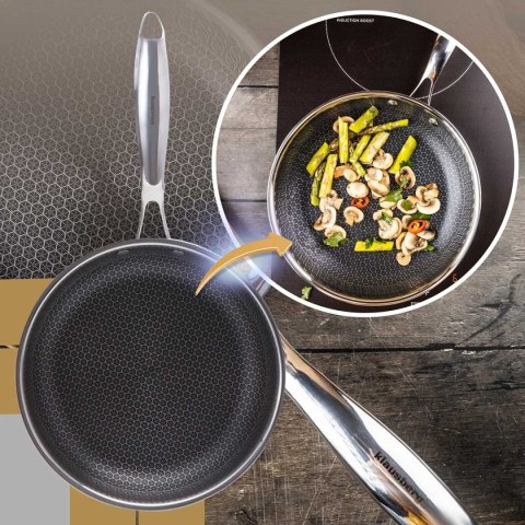 PATELNIA STALOWA 20cm Z POWŁOKĄ PLASTER MIODU KLAUSEBRG KB-9021