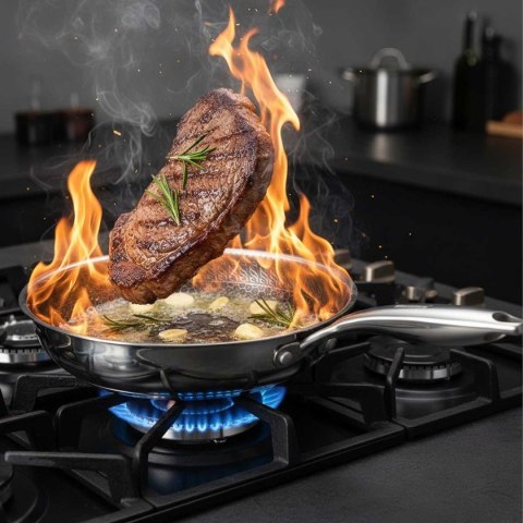 PATELNIA STALOWA 28cm Z POWŁOKĄ PLASTER MIODU KLAUSEBRG KB-9023