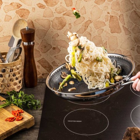 PATELNIA STALOWA 28cm Z POWŁOKĄ PLASTER MIODU KLAUSEBRG KB-9023