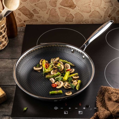 PATELNIA STALOWA 28cm Z POWŁOKĄ PLASTER MIODU KLAUSEBRG KB-9023