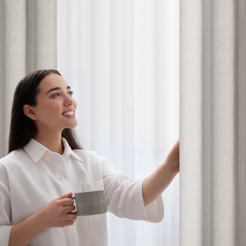 ZASŁONA GOTOWA ZOEY NA TAŚMIE 140 X 270 CM BEŻOWY