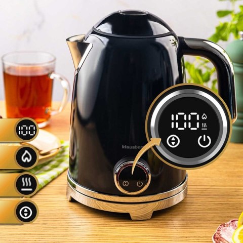 CZAJNIK ELEKTRYCZNY 1,7L Z TERMOMETREM LED KLAUSBERG KB-9027 RETRO