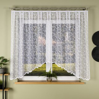 CZESŁAWA Firanka żakardowa odpasowana, ze wzorem po całości, szerokość 300cm x wysokość 160cm, kolor 001 biały 007576/FOL/001/00
