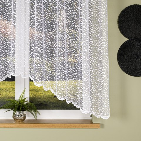 CZESŁAWA Firanka żakardowa odpasowana, ze wzorem po całości, szerokość 300cm x wysokość 160cm, kolor 001 biały 007576/FOL/001/00