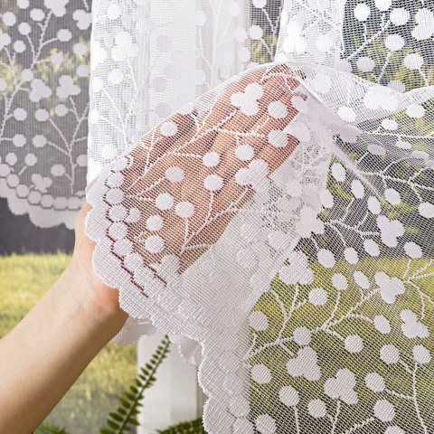 CZESŁAWA Firanka żakardowa odpasowana, ze wzorem po całości, szerokość 300cm x wysokość 160cm, kolor 001 biały 007576/FOL/001/00