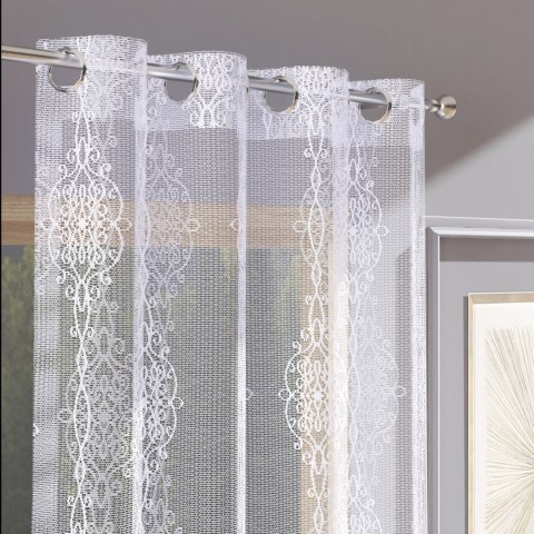 EMBER Firana gotowa na przelotkach, szerokość 140cm x wysokość 250cm, kolor 001 biały 625809/FGP/001/140250/1