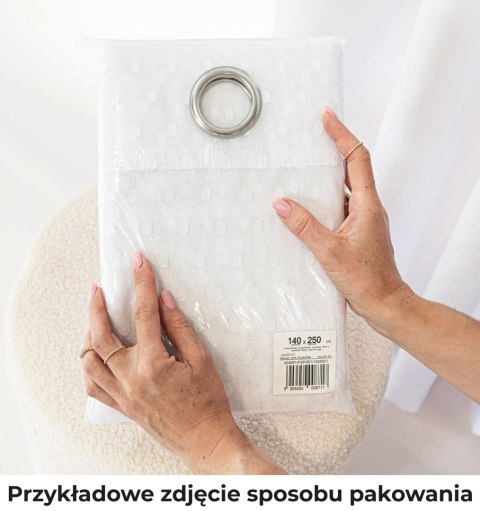 EMBER Firana gotowa na przelotkach, szerokość 140cm x wysokość 250cm, kolor 001 biały 625809/FGP/001/140250/1