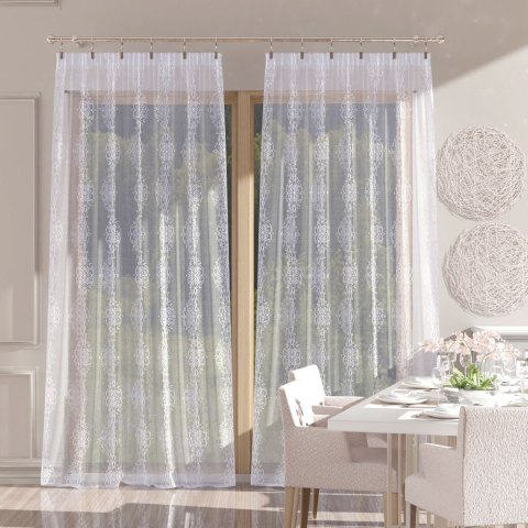 EMBER Firana gotowa na taśmie, szerokość 140cm x wysokość 250cm, kolor 001 biały 625809/FGT/001/140250/1