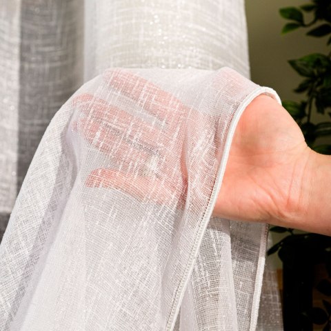 Firanka fantazyjna z ołowianką, wysokość 300cm, kolor 001 biały 101034/OLO/001/000300/1