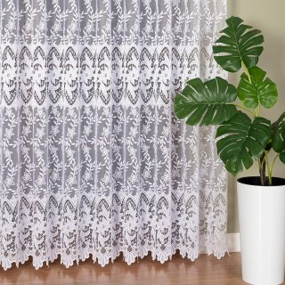 Firanka żakardowa ze wzorem po całości, wysokość 250cm, kolor 001 biały 017826/000/001/000250/1