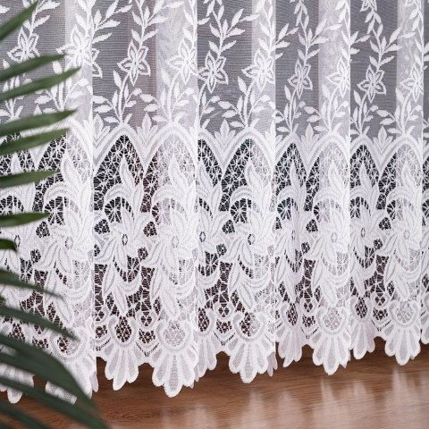 Firanka żakardowa ze wzorem po całości, wysokość 250cm, kolor 001 biały 017826/000/001/000250/1