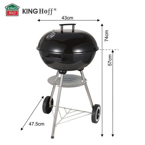 GRILL WĘGLOWY Z POKRYWĄ 41cm KINGHOFF KH-2033