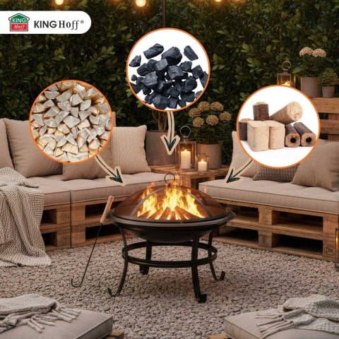 PALENISKO OGRODOWE 54cm Z POKRYWĄ KINGHOFF KH-2030