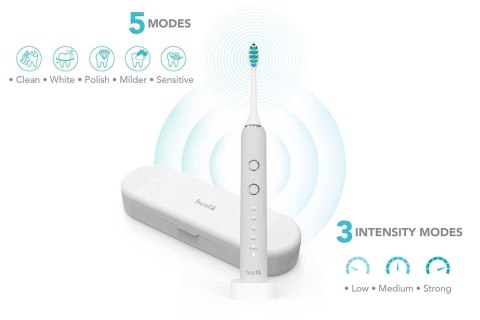 SZCZOTECZKA SONICZNA DO ZĘBÓW WYBIELAJĄCA HUSLA MEDIC 3 KOŃCÓWKI + ETUI