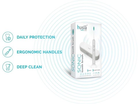SZCZOTECZKA SONICZNA DO ZĘBÓW WYBIELAJĄCA HUSLA MEDIC 3 KOŃCÓWKI + ETUI