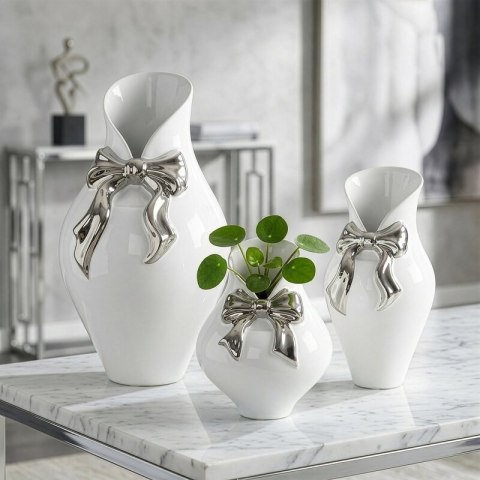 WAZON DEKORACYJNY AKIRA (01) 14 X 14 X 19 CM BIAŁY