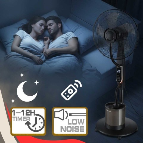 WENTYLATOR WIATRAK PODŁOGOWY MGIEŁKOWY Z NAWILŻACZEM KLAUSBERG KB-9043