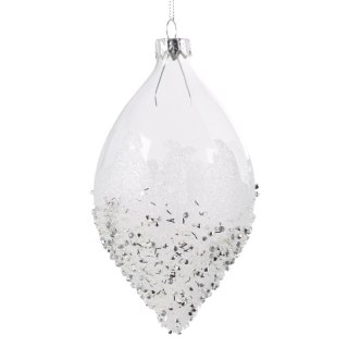 BOMBKA CHOINKOWA SZKLANA 8 CM BIAŁY