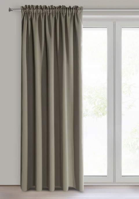 ZASŁONA GOTOWA ADLEY NA TAŚMIE 135 X 270 CM CIEMNOBEŻOWY