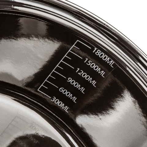 GARNEK EMALIOWANY 20cm 2L Z POKRYWĄ BANQUET METALLIC BLACK