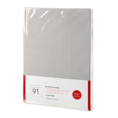PRZEŚCIERADŁO Z GUMKĄ JERSEY D91 120 X 200 X 25 CM JASNOSZARY