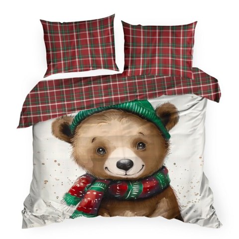 ŚWIĄTECZNY KOMPLET POŚCIELI CUDDLE 220 X 200 CM BRĄZOWY