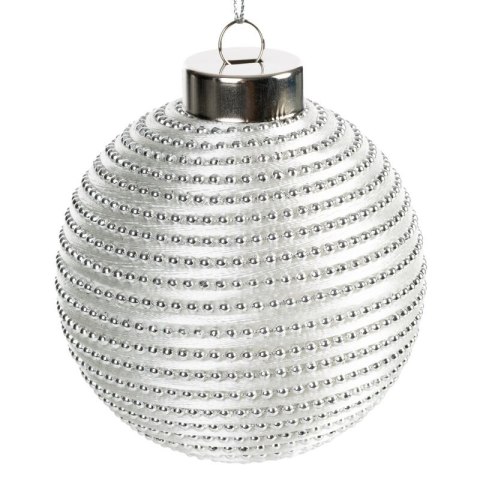 BOMBKA CHOINKOWA O 8 CM SREBRNY