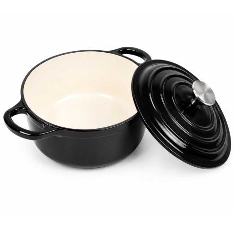 EMALIOWANY GARNEK ŻELIWNY 24cm 4,2L CZARNY 7758