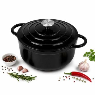 EMALIOWANY GARNEK ŻELIWNY 28cm 5,9L CZARNY 7729