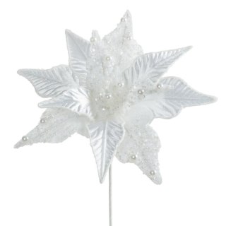 KWIAT ŚWIĄTECZNY 289 O 30 CM BIAŁY