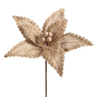 KWIAT ŚWIĄTECZNY 296 O 28 CM BEŻOWY