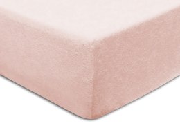 Prześcieradło frotte z gumką 140x200 cm kolor róż kwarcowy