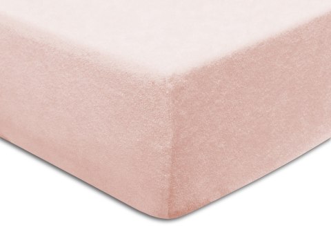 Prześcieradło frotte z gumką 90x200 cm kolor róż kwarcowy Prześcieradło frotte z gumką 90x200 cm kolor róż kwarcowy