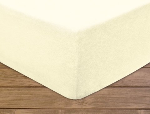 Prześcieradło frotte z gumką 90x200 cm kolor ecru