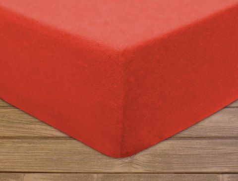 Prześcieradło frotte z gumką 160x200 cm kolor czerwony