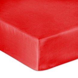 Prześcieradło satynowe bawełna z gumką czerwony 029 rozmiar 180x200