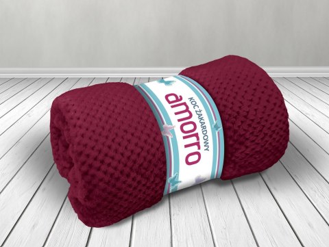 Koc żakardowy AMORRO 150x200 cm kolor bordo Koc żakardowy AMORRO 150x200 cm kolor bordo
