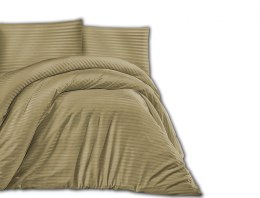 Poszewka satyna bawełna CIZGILI OLIVE GREEN 40x40.