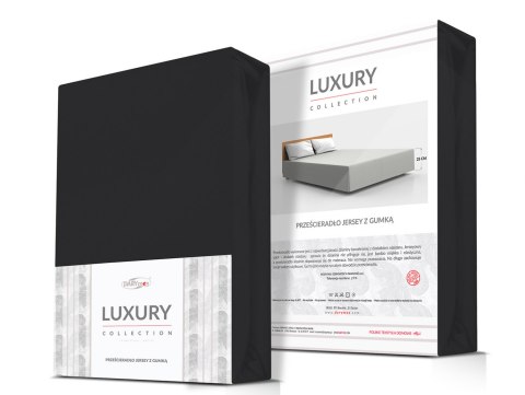 Prześcieradło jersey elastan z gumką kolor CZARNY rozmiar 140x200x30 Prześcieradło jersey elastan z gumką kolor CZARNY rozmiar 140x200x30