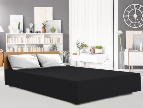 Prześcieradło jersey elastan z gumką kolor CZARNY rozmiar 220x200x30 Prześcieradło jersey elastan z gumką kolor CZARNY rozmiar 220x200x30